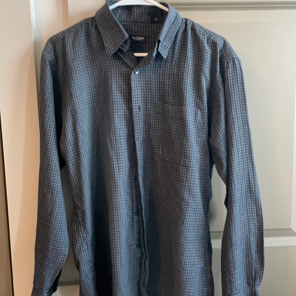 Van Heiden Men Classic Black Checkered Dress Shirt